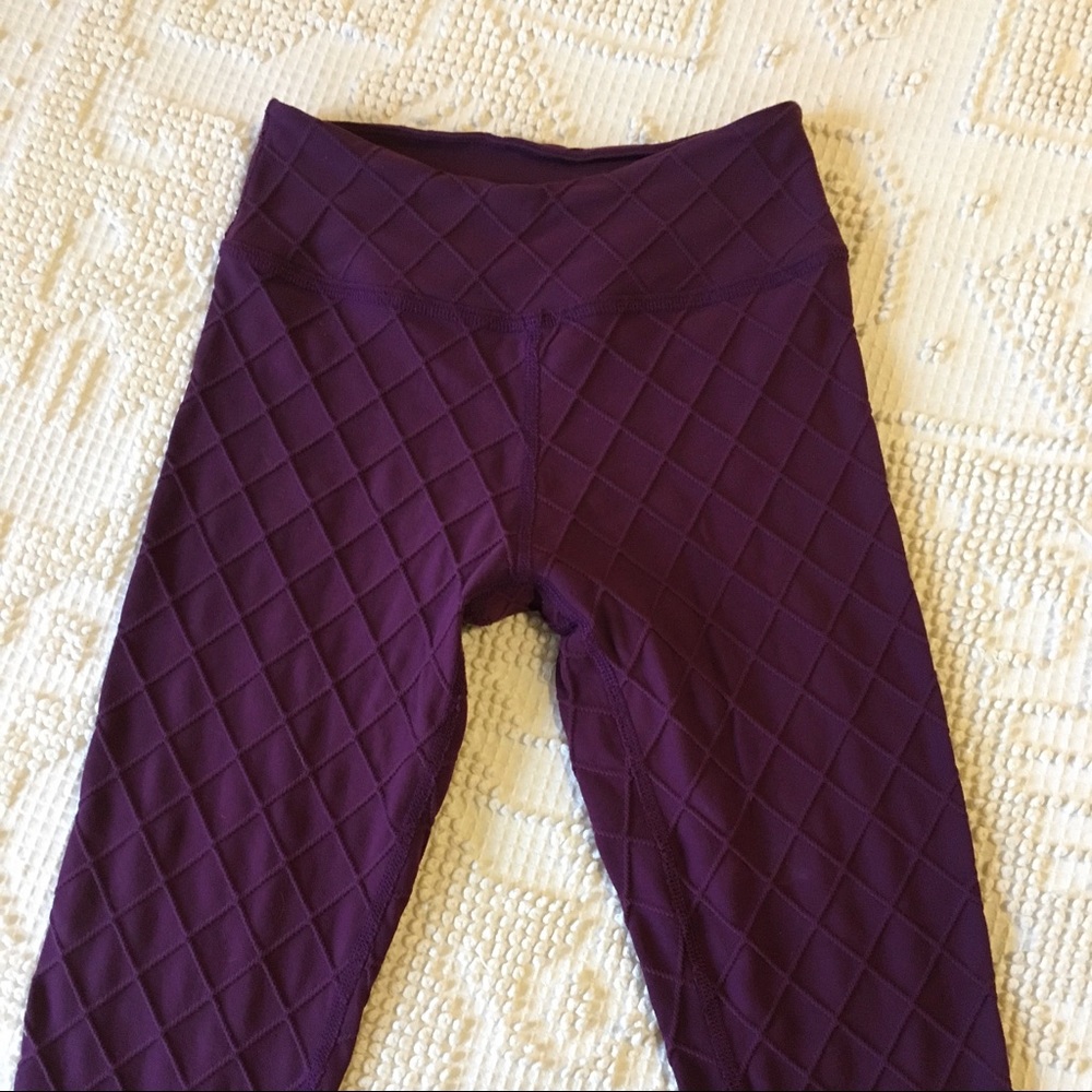 Beyond Yoga Plum Full Length Quilted Leggings